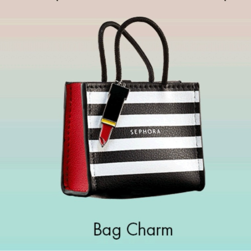 Sephora Striped Black and Red Bag Charm